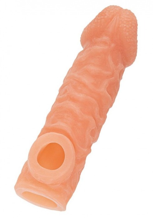 Телесная закрытая насадка с шершавой головкой Cock Sleeve Size M - 15,6 см. - KOKOS - в Шахтах купить с доставкой