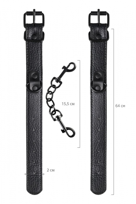 Узкие черные наручники на сцепке - ToyFa - купить с доставкой в Шахтах