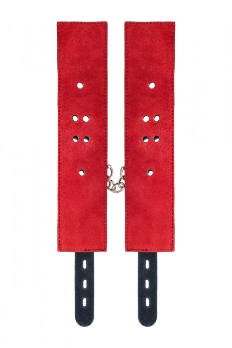 Красно-черные оковы на ноги из кожи - ToyFa - купить с доставкой в Шахтах