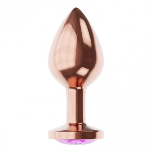 Пробка цвета розового золота с фиолетовым кристаллом Diamond Amethyst Shine S - 7,2 см. - Lola Games - купить с доставкой в Шахтах