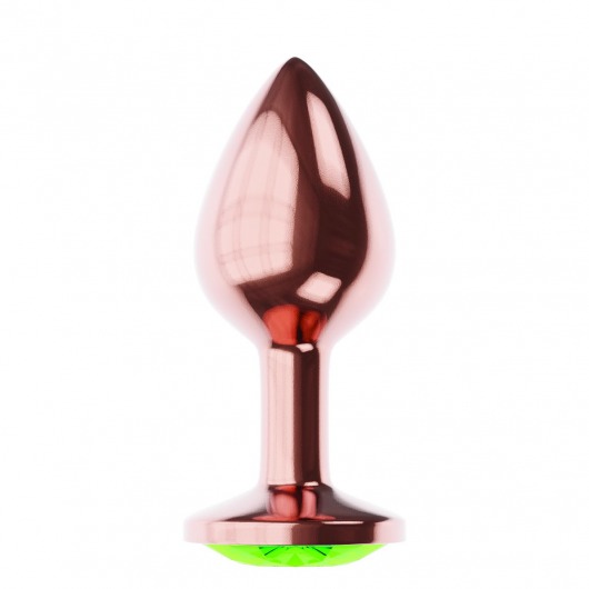 Пробка цвета розового золота с лаймовым кристаллом Diamond Emerald Shine S - 7,2 см. - Lola Games - купить с доставкой в Шахтах