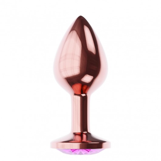 Пробка цвета розового золота с лиловым кристаллом Diamond Quartz Shine L - 8,3 см. - Lola Games - купить с доставкой в Шахтах
