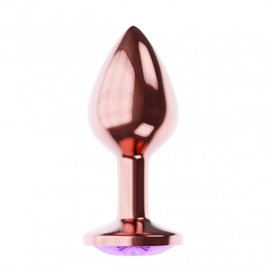 Пробка цвета розового золота с фиолетовым кристаллом Diamond Amethyst Shine L - 8,3 см. - Lola Games - купить с доставкой в Шахтах