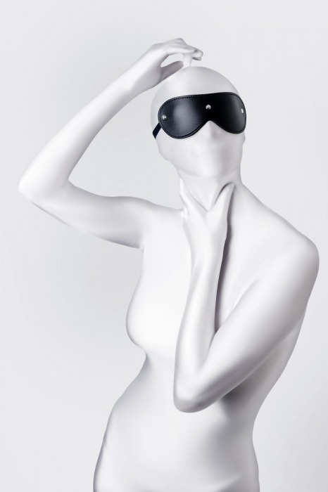 Черная кожаная маска Anonymo с мягким подкладом - ToyFa - купить с доставкой в Шахтах