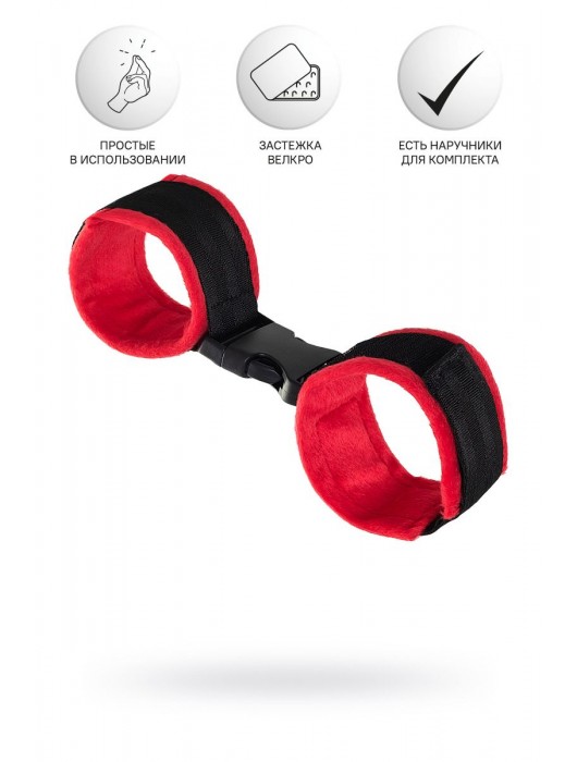 Красно-черные велюровые оковы Anonymo - ToyFa - купить с доставкой в Шахтах
