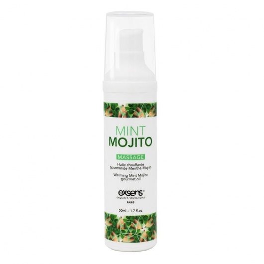 Разогревающее массажное масло с ароматом мохито Gourmet Mint Mojito - 50 мл. - Exsens - купить с доставкой в Шахтах