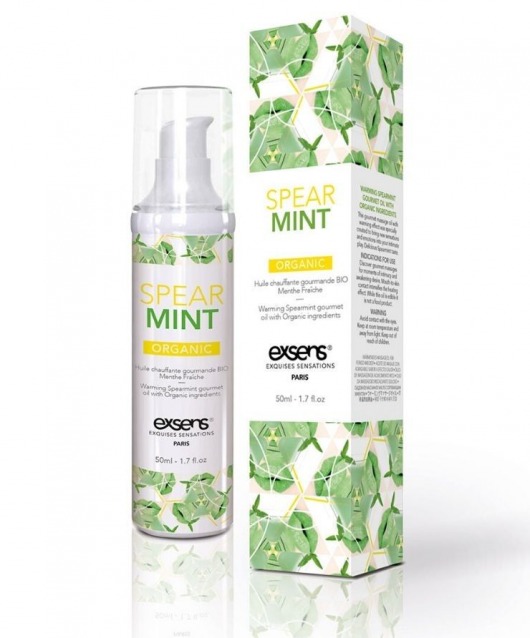 Разогревающее массажное масло Gourmet Spearmint Organic с органическими ингредиентами - 50 мл. - Exsens - купить с доставкой в Шахтах