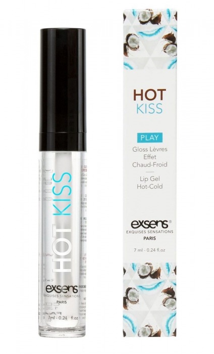 Блеск для губ Hot Kiss Coconut с ароматом кокоса - 7 мл. - Exsens - купить с доставкой в Шахтах