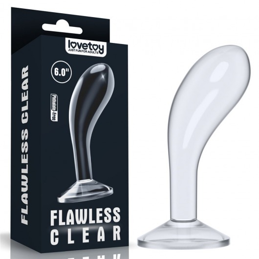 Прозрачный стимулятор простаты Flawless Clear Prostate Plug - 15 см. - Lovetoy - в Шахтах купить с доставкой