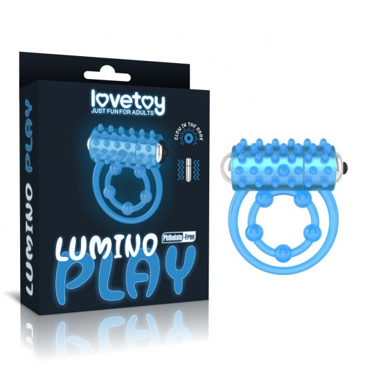 Голубое, светящееся в темноте виброкольцо Lumino Play Vibrating Penis Ring - Lovetoy - в Шахтах купить с доставкой