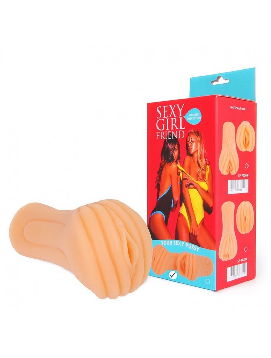 Телесный мастурбатор-вагина с рельефным тоннелем - Bior toys - в Шахтах купить с доставкой