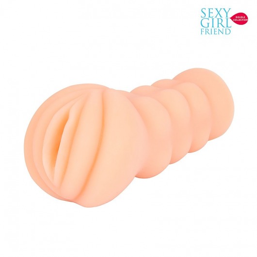 Телесный мастурбатор-вагина с комплектом эрекционных колец - Bior toys - в Шахтах купить с доставкой
