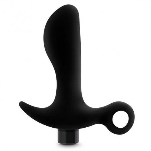 Черный анальный вибратор Silicone Vibrating Prostate Massager 01 - 10,8 см. - Blush Novelties - в Шахтах купить с доставкой