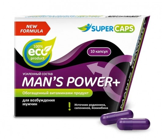 Возбуждающее средство для мужчин Mans Power plus - 10 капсул (0,35 гр.) +1 в подарок - SuperCaps - купить с доставкой в Шахтах