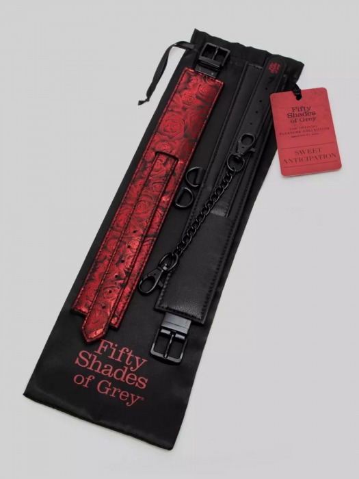 Красно-черные оковы Reversible Faux Leather Ankle Cuffs - Fifty Shades of Grey - купить с доставкой в Шахтах