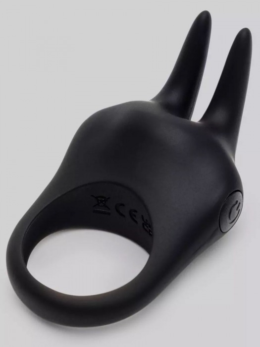 Черное эрекционное виброкольцо Sensation Rechargeable Vibrating Rabbit Love Ring - Fifty Shades of Grey - в Шахтах купить с доставкой