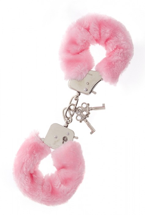 Металлические наручники с розовой меховой опушкой METAL HANDCUFF WITH PLUSH PINK - Dream Toys - купить с доставкой в Шахтах