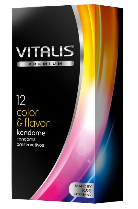 Цветные ароматизированные презервативы VITALIS PREMIUM color   flavor - 12 шт. - Vitalis - купить с доставкой в Шахтах