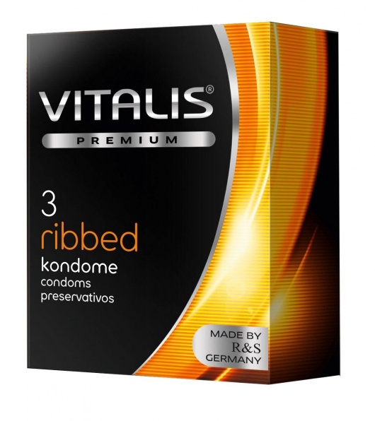 Ребристые презервативы VITALIS PREMIUM ribbed - 3 шт. - Vitalis - купить с доставкой в Шахтах