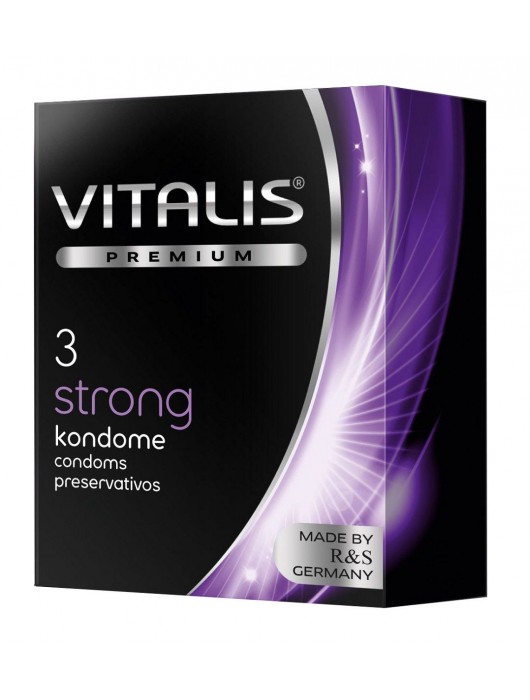 Презервативы с утолщенной стенкой VITALIS PREMIUM strong - 3 шт. - Vitalis - купить с доставкой в Шахтах
