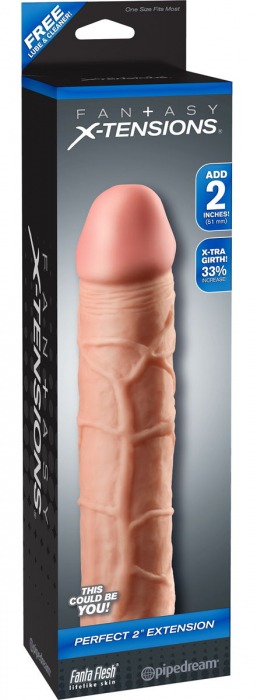Телесная насадка Fantasy X-tensions Perfect 2  Extension - 20,3 см. - Pipedream - в Шахтах купить с доставкой