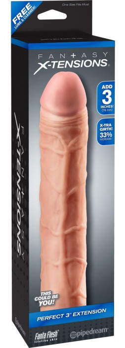 Телесная удлиняющая насадка Perfect 3 Extension - 22 см. - Pipedream - в Шахтах купить с доставкой