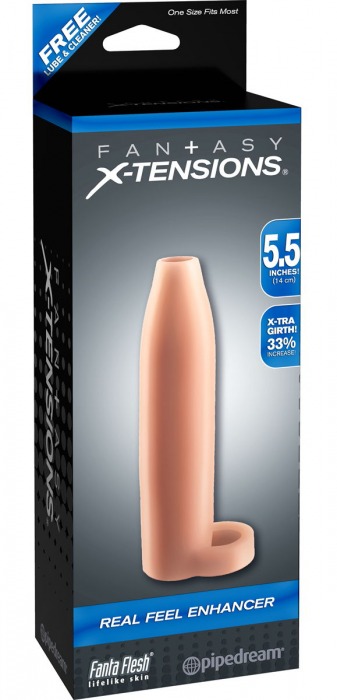 Насадка-расширитель с кольцом для подхвата мошонки Real Feel Enhancer - 14 см. - Pipedream - в Шахтах купить с доставкой