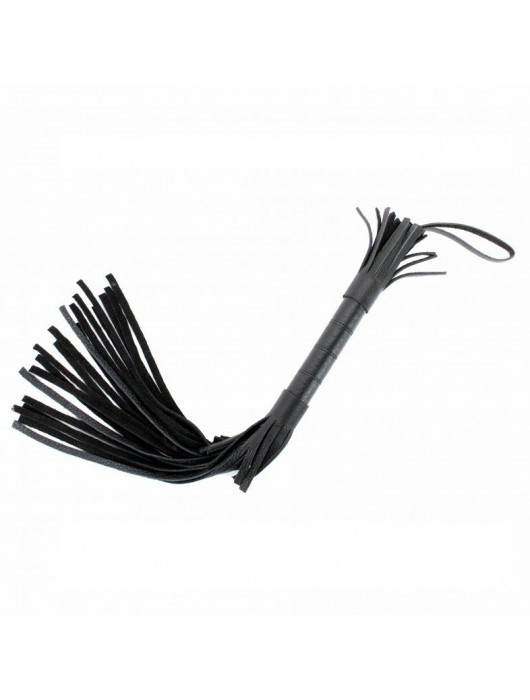 Короткая чёрная плетка из натуральной кожи - БДСМ Арсенал - купить с доставкой в Шахтах