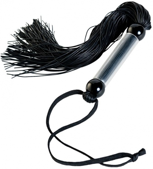 Черный мини-флоггер с резиновыми хвостами - 26 см. - ToyFa - купить с доставкой в Шахтах