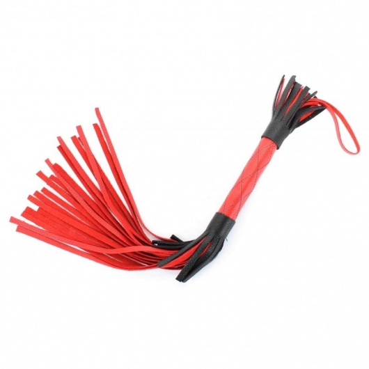 Красно-черная кожаная плётка - 51 см. - БДСМ Арсенал - купить с доставкой в Шахтах