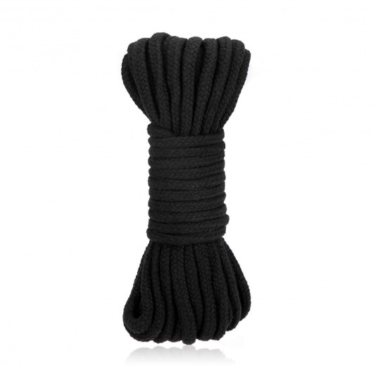 Черная хлопковая веревка для связывания Bondage Rope - 10 м. - Lux Fetish - купить с доставкой в Шахтах