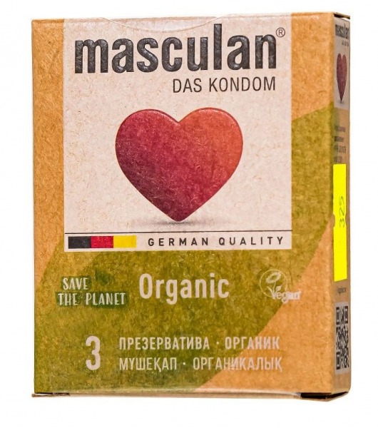 Экологически чистые презервативы Masculan Organic - 3 шт. - Masculan - купить с доставкой в Шахтах