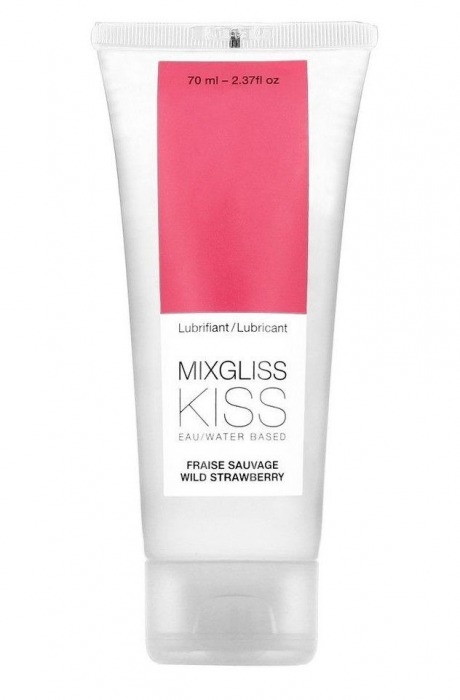 Смазка на водной основе Mixgliss Kiss с ароматом земляники - 70 мл. - Mixgliss - купить с доставкой в Шахтах
