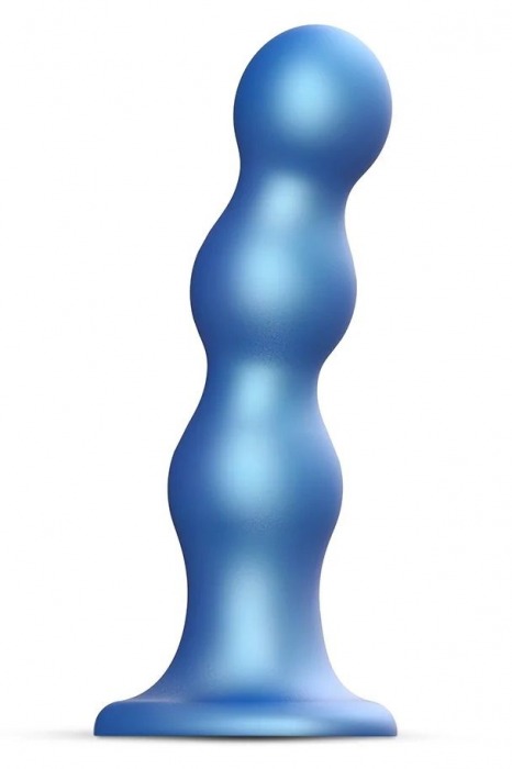 Голубая насадка Strap-On-Me Dildo Plug Balls size S - Strap-on-me - купить с доставкой в Шахтах