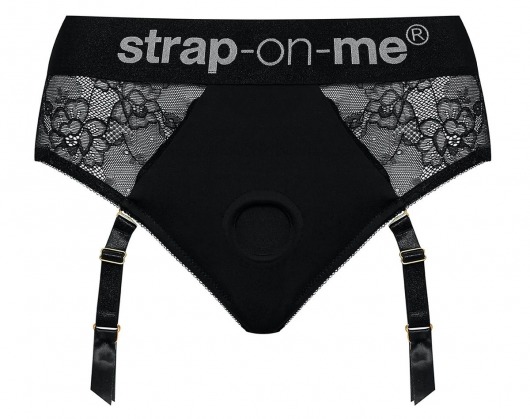 Черные трусики для насадок Diva Lingerie Harness - size L - Strap-on-me - купить с доставкой в Шахтах