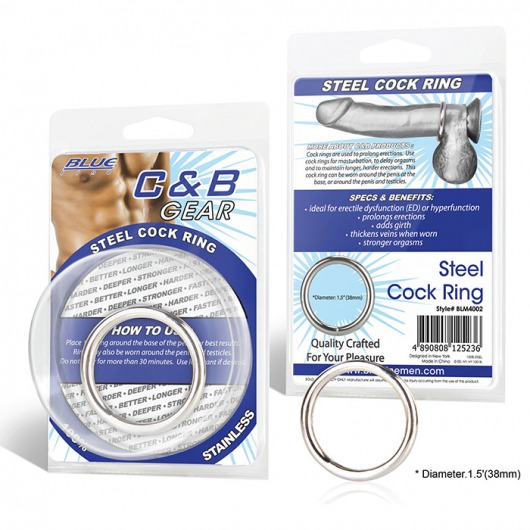 Стальное эрекционное кольцо STEEL COCK RING - 4.5 см. - BlueLine - в Шахтах купить с доставкой
