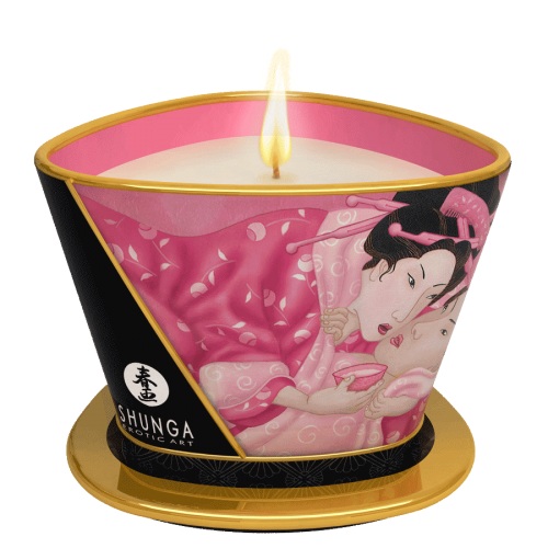 Массажная свеча Rose Petals с ароматом розы - 170 мл. - Shunga - купить с доставкой в Шахтах