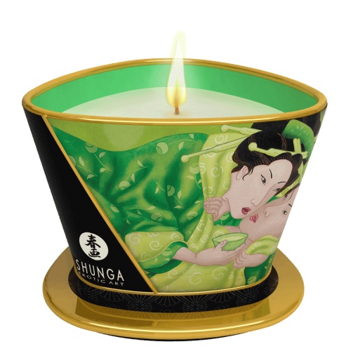 Массажная свеча Exotic Green Tea с ароматом зелёного чая - 170 мл. - Shunga - купить с доставкой в Шахтах