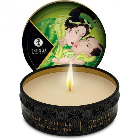 Массажная свеча Exotic Green Tea с ароматом зелёного чая - 30 мл. - Shunga - купить с доставкой в Шахтах