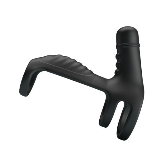 Черная вибронасадка на пенис Vibrating Penis Sling - Baile - в Шахтах купить с доставкой