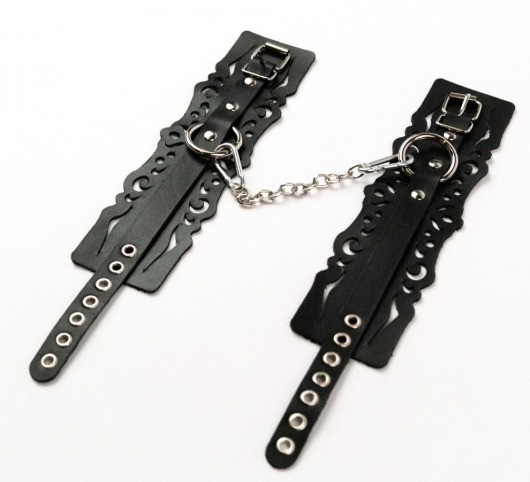 Узорчатые кожаные оковы с регулируемыми ремешками - Crazy Handmade - купить с доставкой в Шахтах