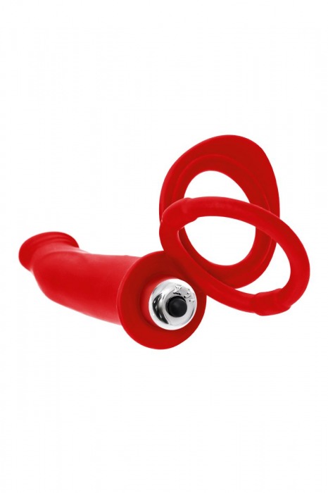 Красная насадка на пенис для двойного проникновения - 19 см. - ToyFa - купить с доставкой в Шахтах