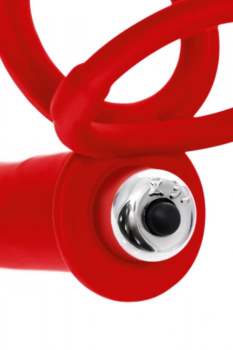 Красная насадка на пенис для двойного проникновения - 19 см. - ToyFa - купить с доставкой в Шахтах