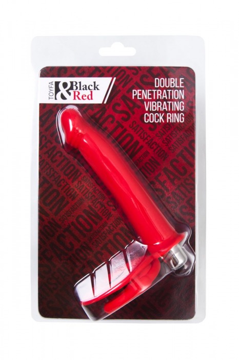 Красная насадка на пенис для двойного проникновения - 19 см. - ToyFa - купить с доставкой в Шахтах