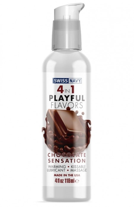 Массажный гель 4-в-1 Chocolate Sensation с ароматом шоколада - 118 мл. - Swiss navy - купить с доставкой в Шахтах