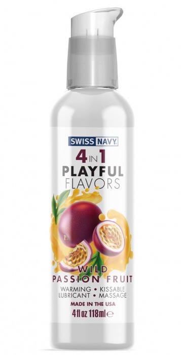 Массажный гель 4-в-1 Wild Passion Fruit с ароматом маракуйи - 118 мл. - Swiss navy - купить с доставкой в Шахтах