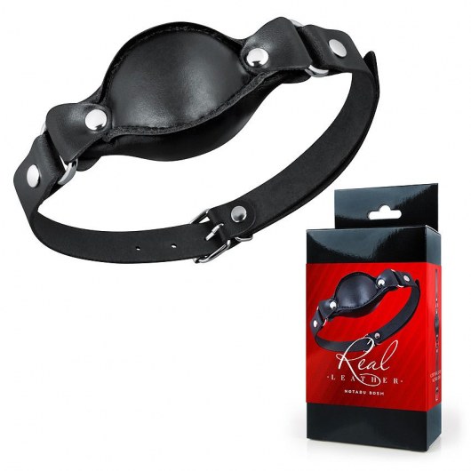 Черный кожаный кляп - Notabu - купить с доставкой в Шахтах