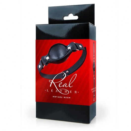Черный кожаный кляп - Notabu - купить с доставкой в Шахтах
