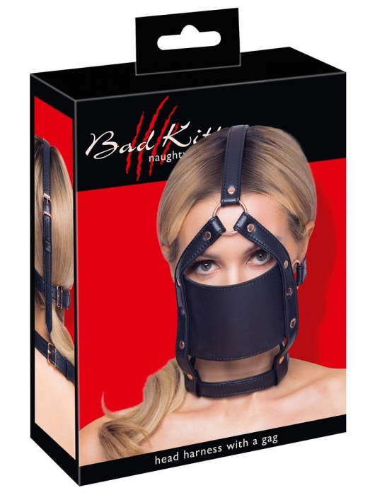 Черный намордник с кляпом-шаром Head Harness With A Gag - Orion - купить с доставкой в Шахтах