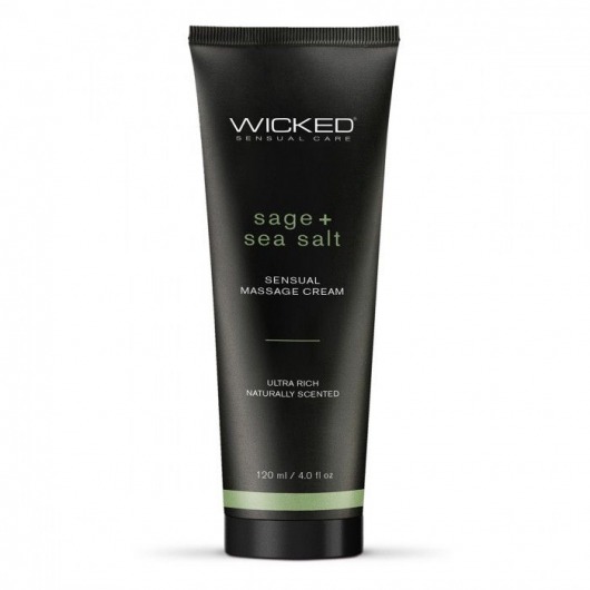Массажный легкий крем WICKED Sage plus Sea Salt - 120 мл. - Wicked - купить с доставкой в Шахтах